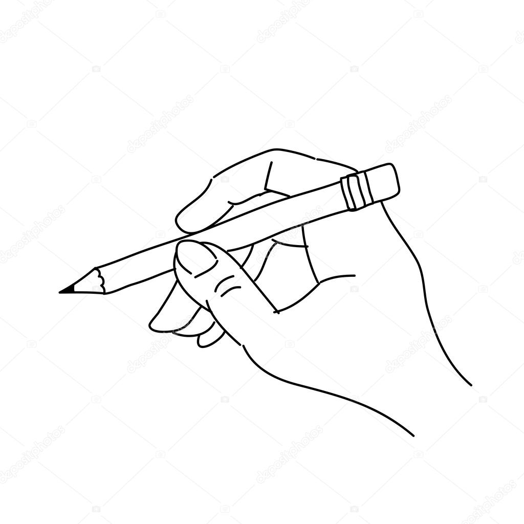Рука держит карандаш