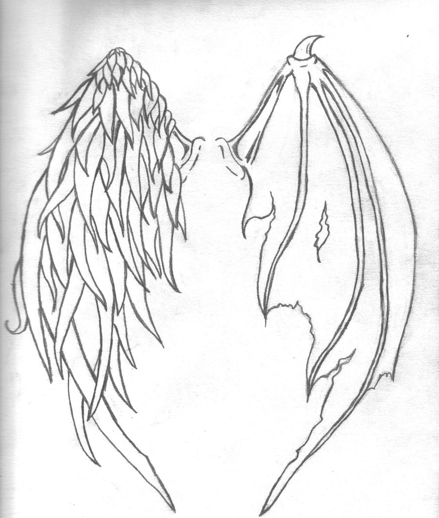 Half Angel Half Demon Drawing at GetDrawings Free download