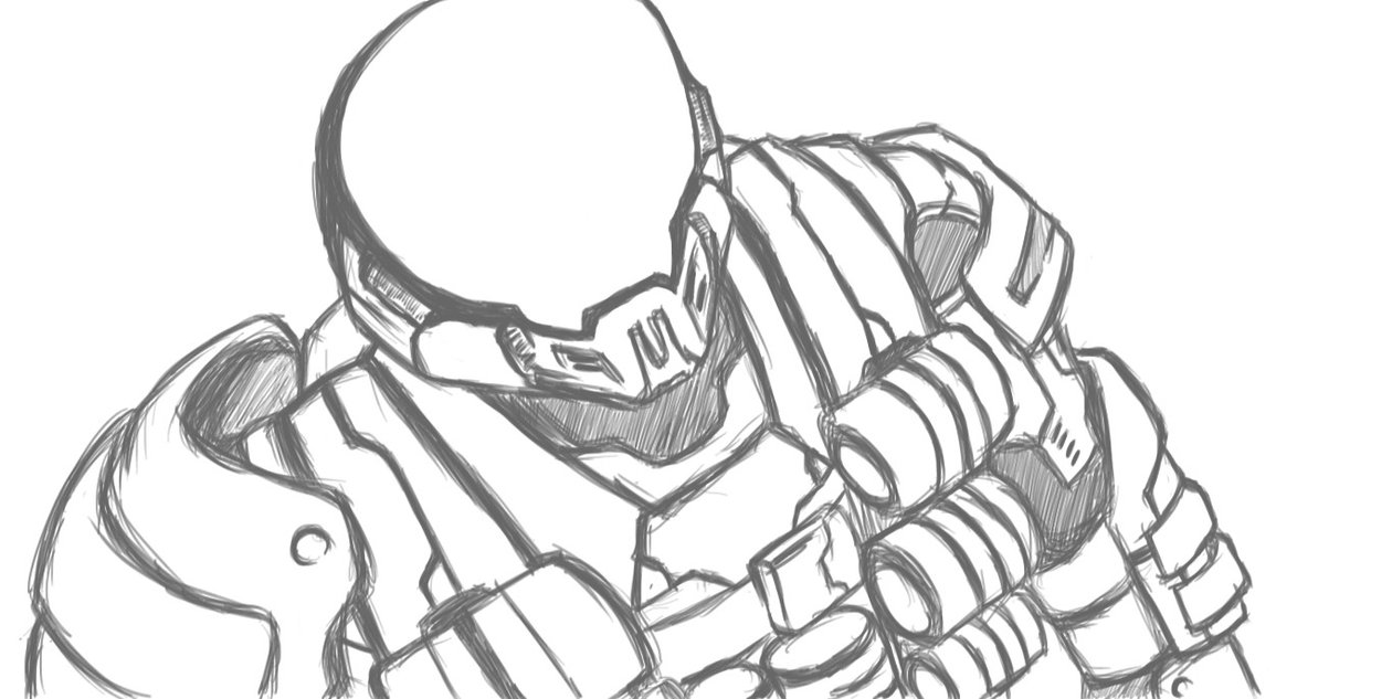 Halo Helmet Drawing at GetDrawings | Free download