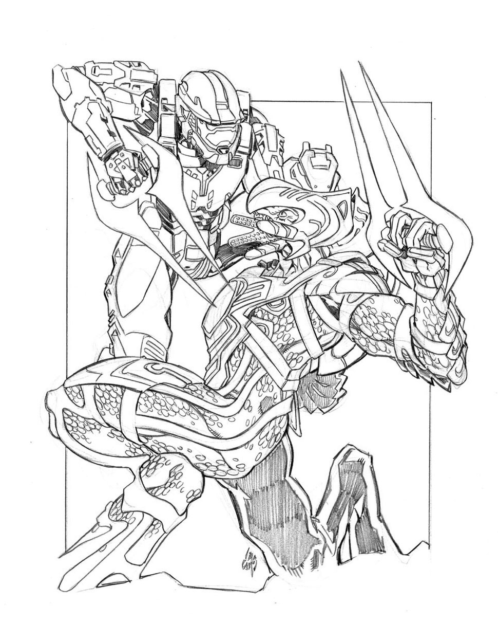 983 Unicorn Halo Master Chief Coloring Pages 