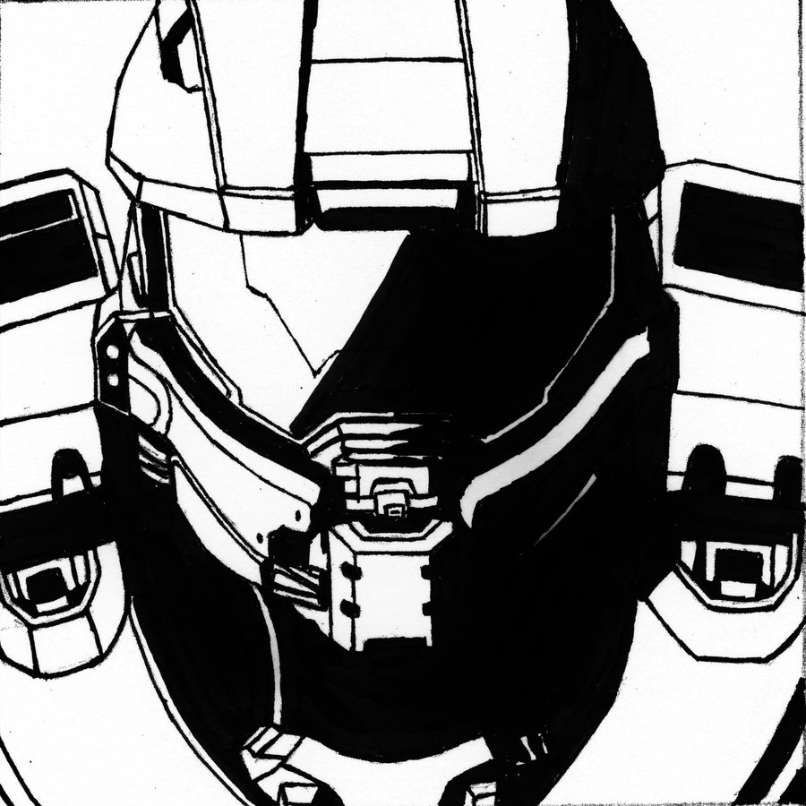 Halo Master Chief Helmet Drawing at GetDrawings Free download