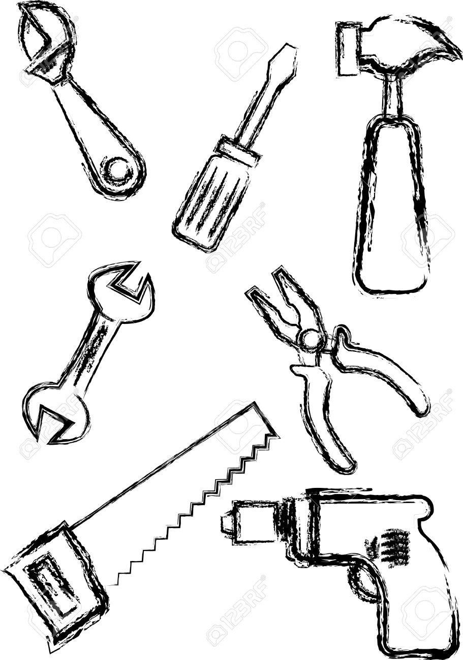 Hand Tools Drawing at GetDrawings | Free download