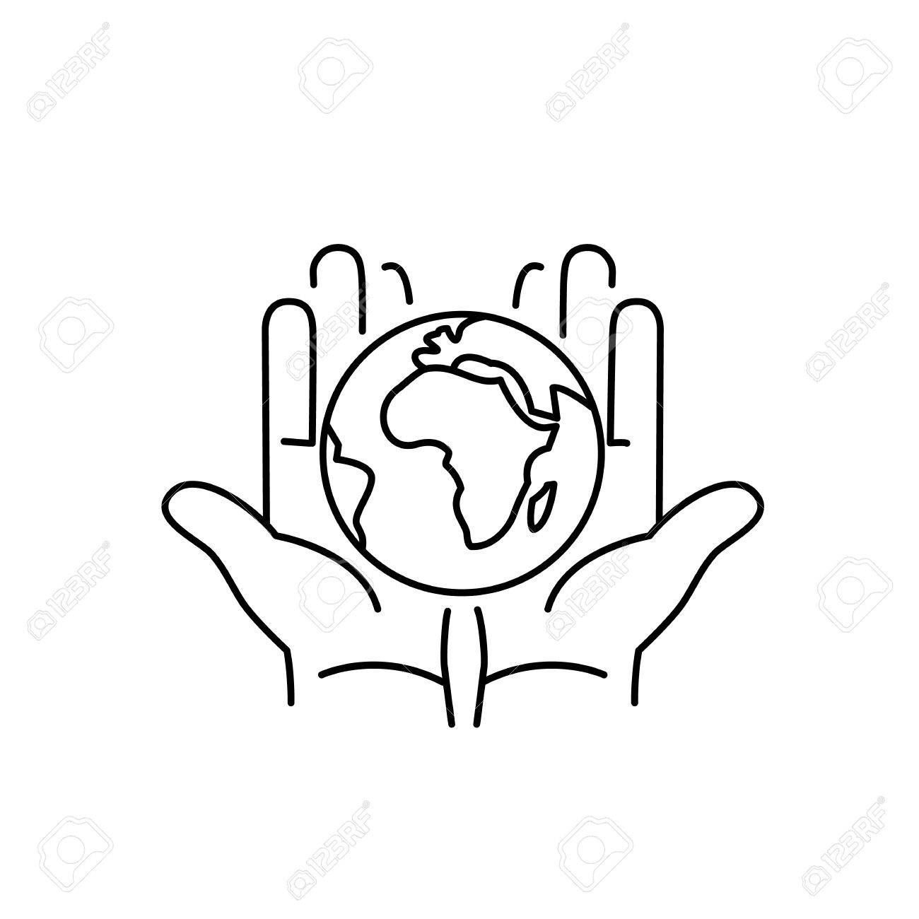 Логотип земной шар в ладони