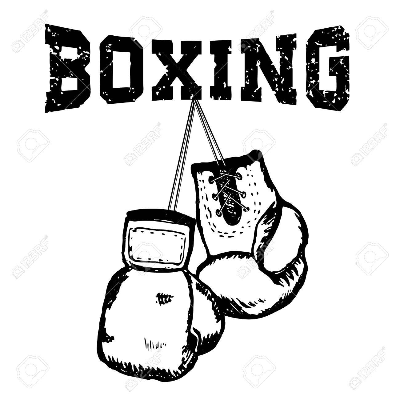 Hanging Boxing Gloves Drawing at GetDrawings Free download