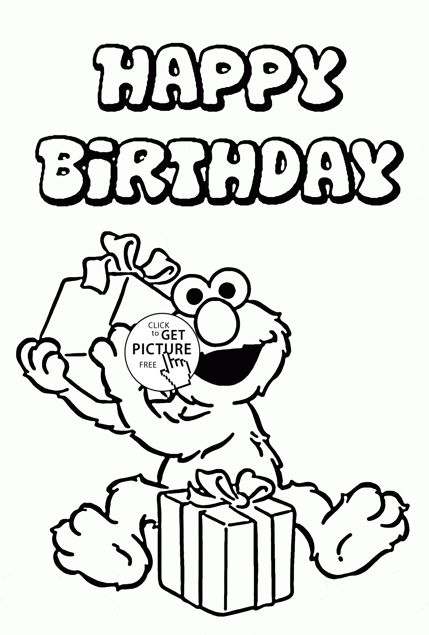 Открытка раскраска на английском с днем рождения