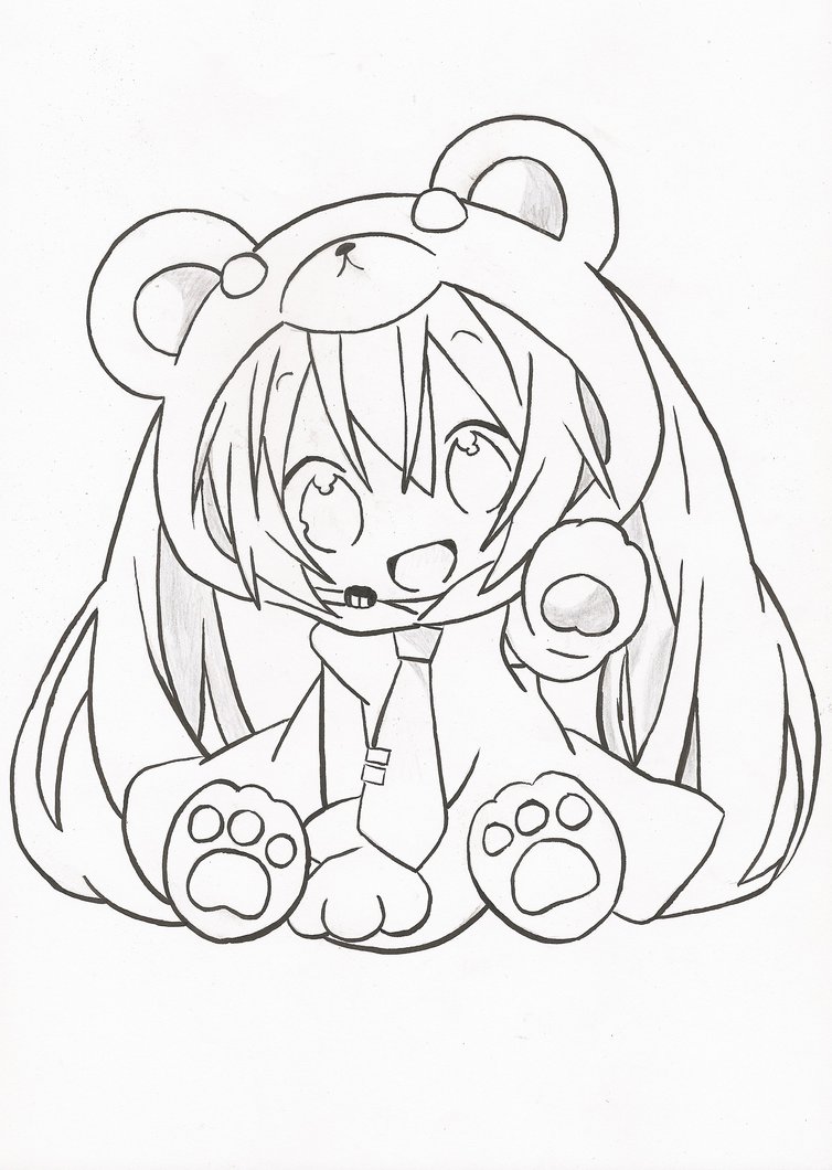 Dibujos De Hatsune Miku Para Colorear Hatsune Miku Chibi Lineart By