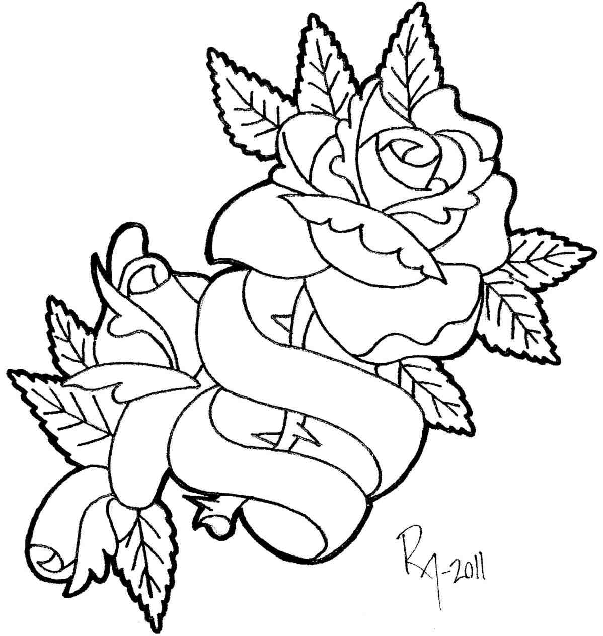 Heart And Rose Drawing at GetDrawings Free download