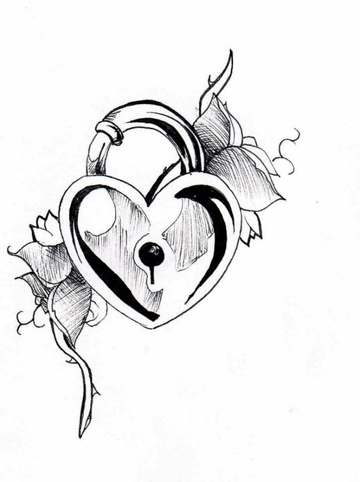 Heart Lock And Key Drawing at GetDrawings | Free download