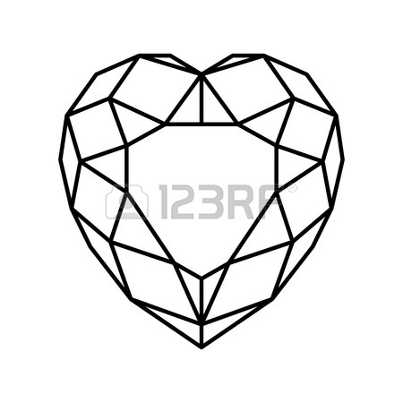 Heart Shaped Diamond Drawing At Getdrawings 