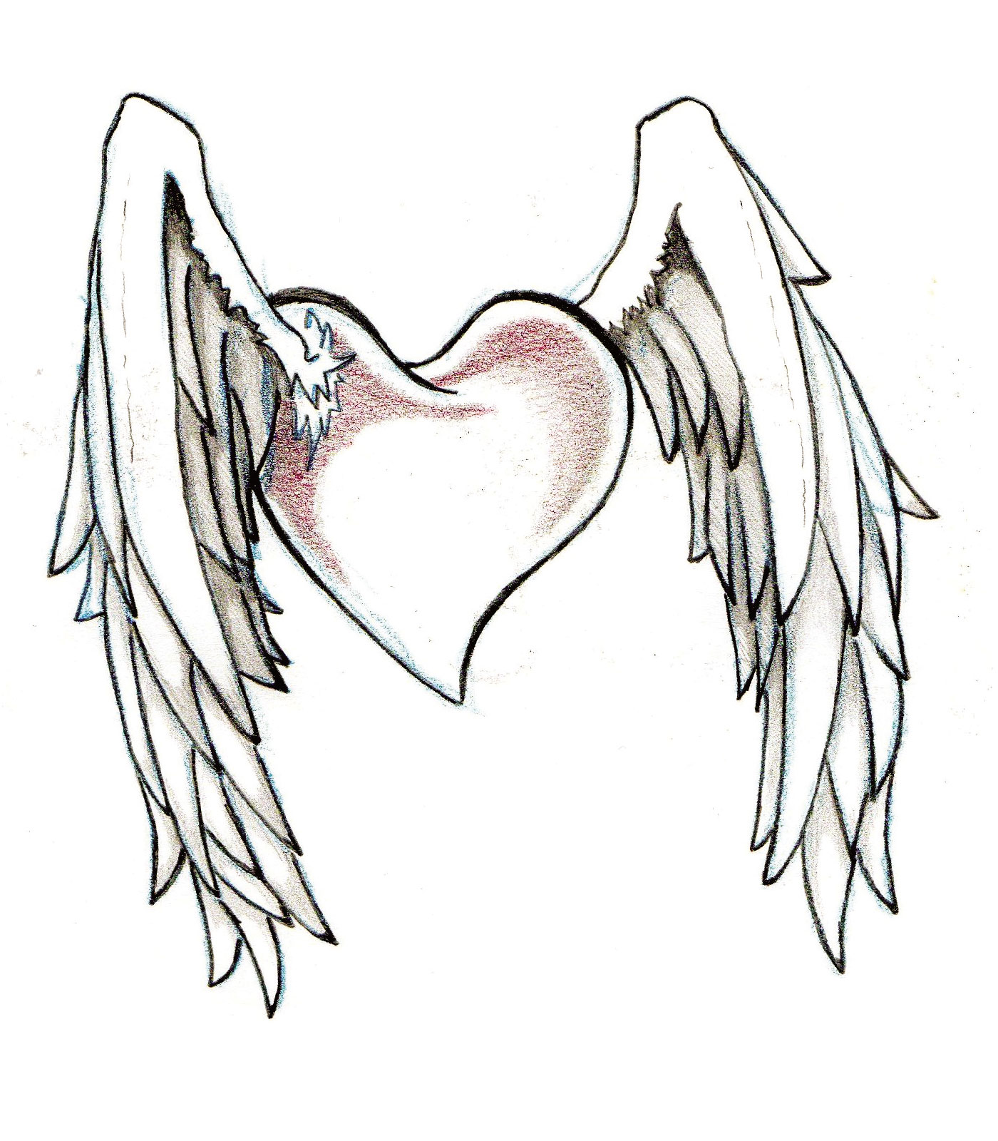 Heart Wings Drawing at GetDrawings | Free download