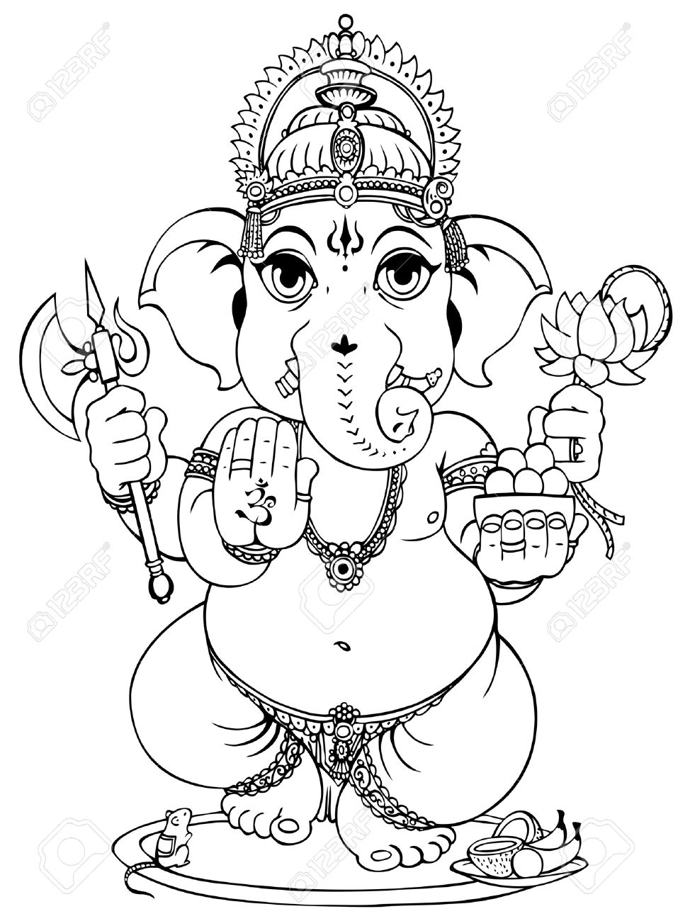 Индийский Бог слон Ганеша вектор