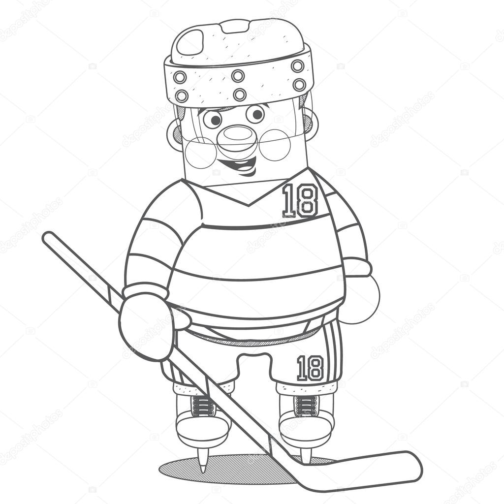 Раскраска хоккеистов из мультфильма