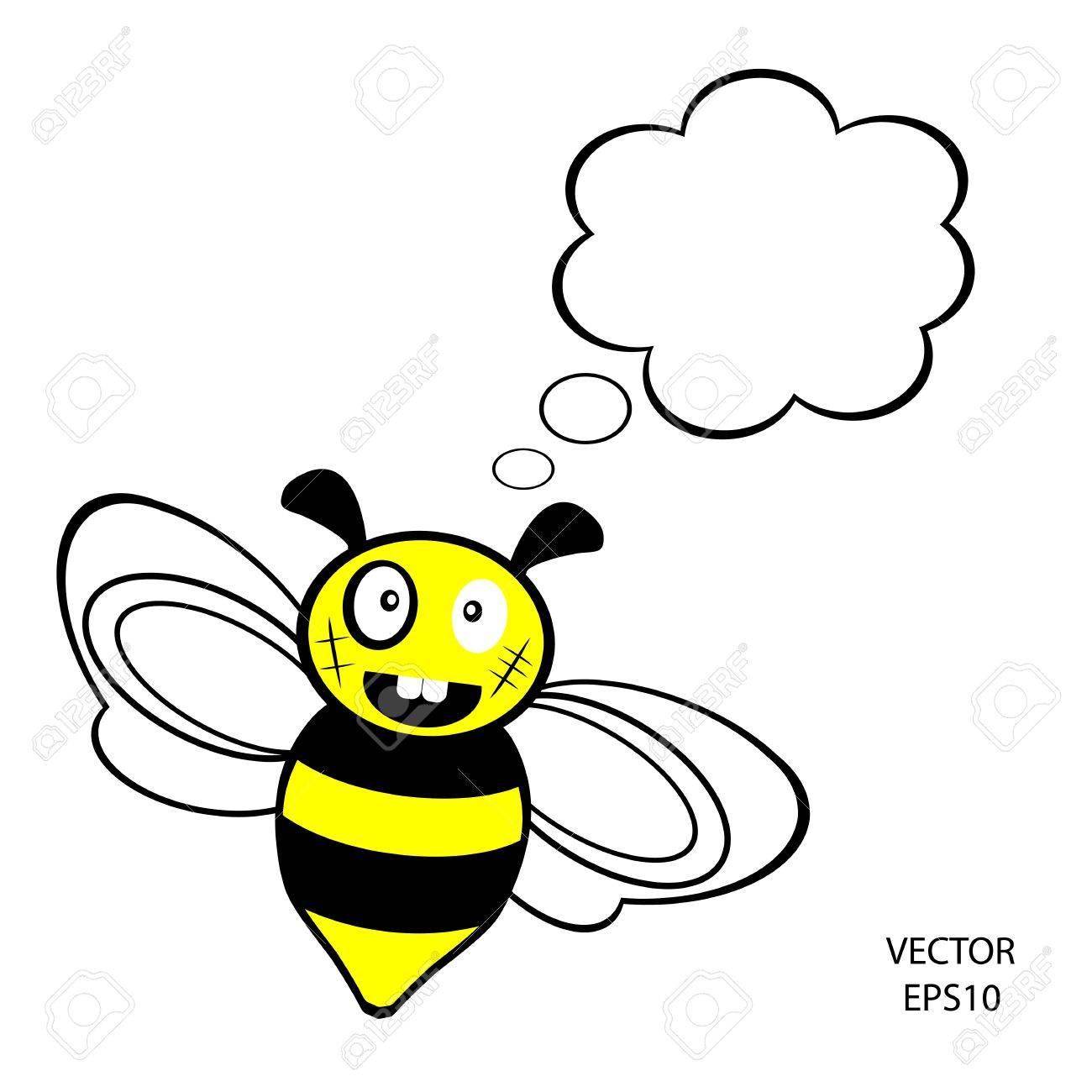 cartoon bee drawing easy