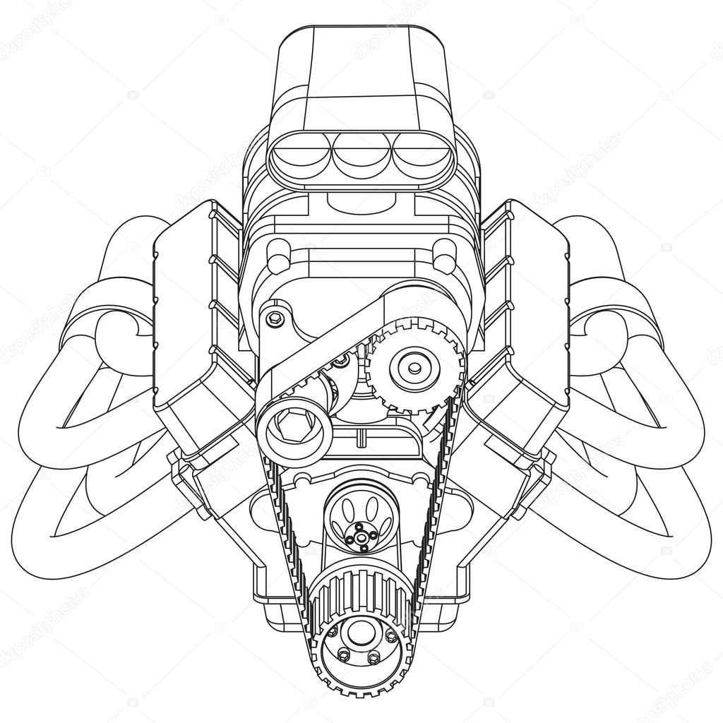 Hot Rod Line Drawing at GetDrawings | Free download