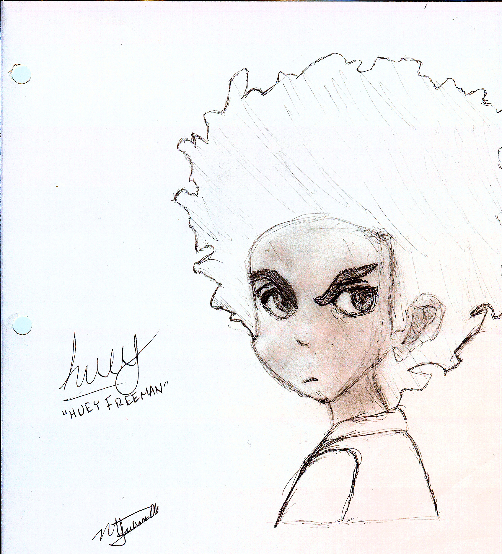 How To Draw Huey Freeman From The Boondocks Step By Step Drawing