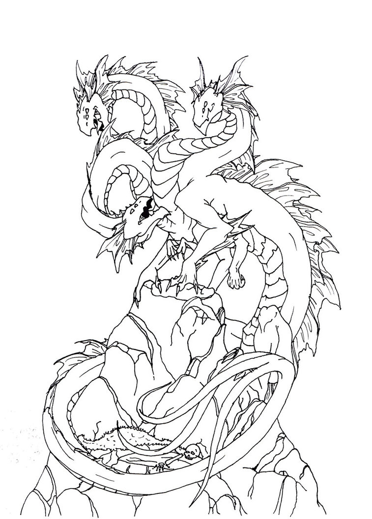 Hydra Dragon Drawing at GetDrawings | Free download