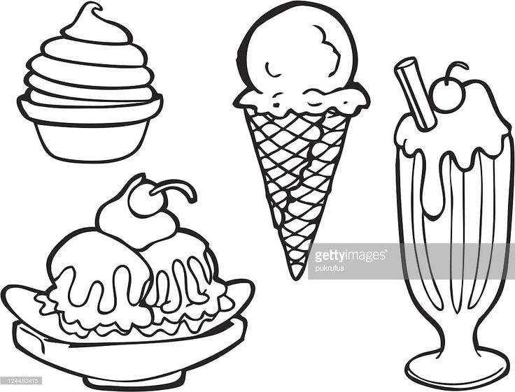 Ice Cream Line Drawing at GetDrawings | Free download