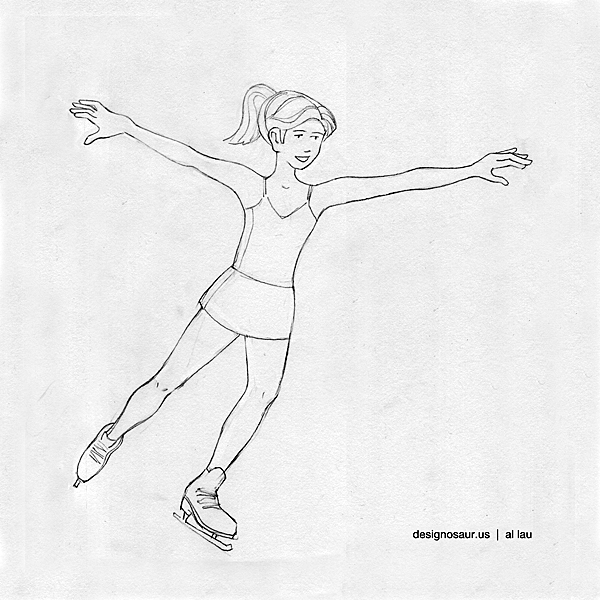 how to draw a ice skater