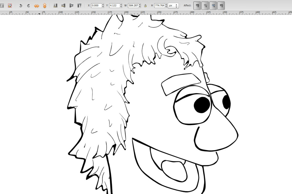 a line art drawing with inkscape