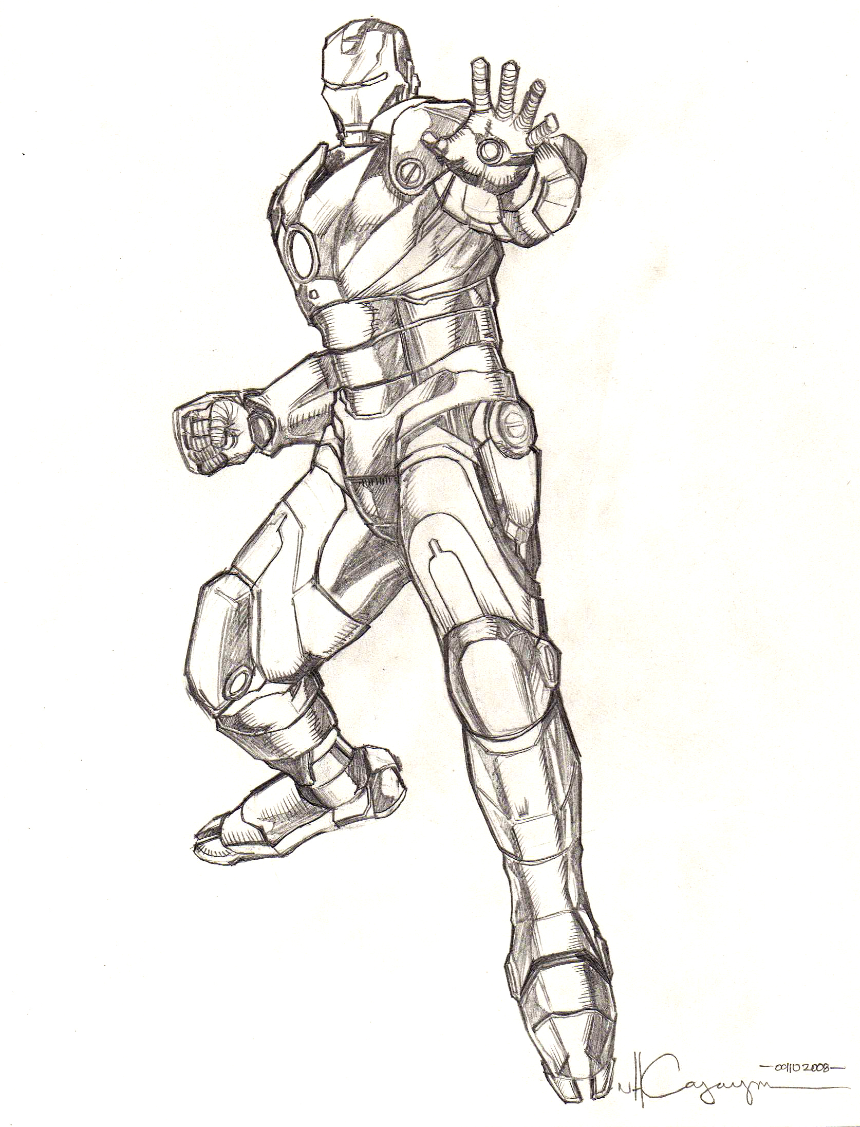 iron man body drawing