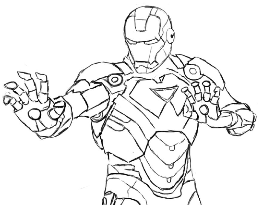 Iron Man Line Art.