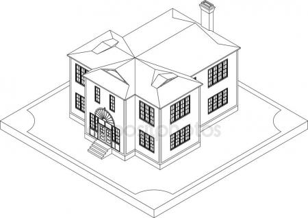 geometric house drawing