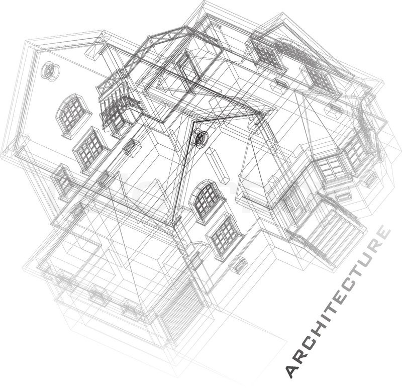 Creative Isometric Drawing Sketch Building for Girl