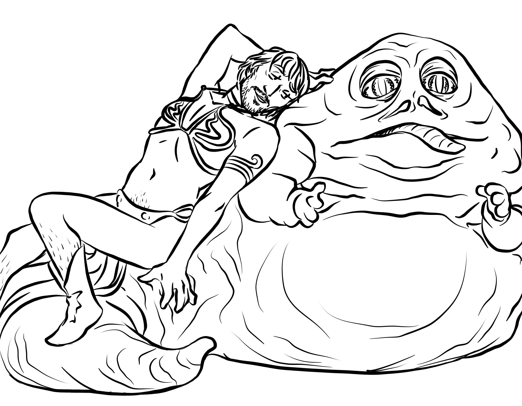 Jabba The Hutt Drawing At Getdrawings Free Download Sketch Coloring Page.