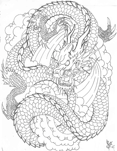 Featured image of post Japanese Dragon Drawing Outline Bold japanese dragon on shoulder