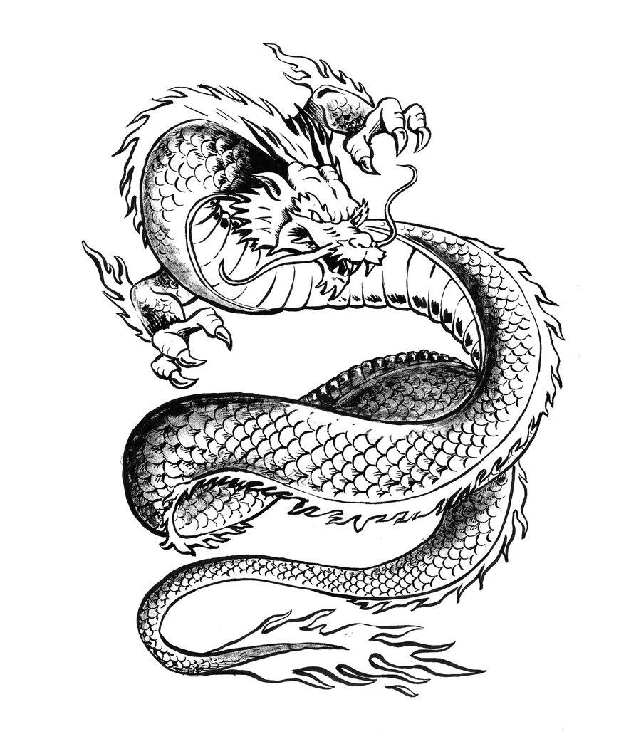 Japanese Dragon Drawing at GetDrawings | Free download