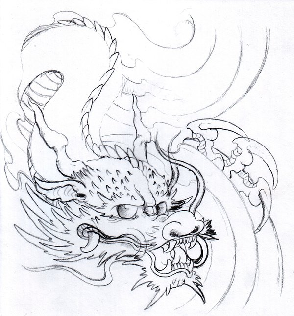 Japanese Dragon Drawing At Getdrawings 