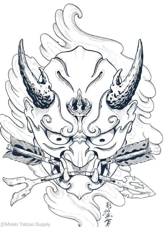 Japanese Oni Mask Drawing At GetDrawings | Free Download