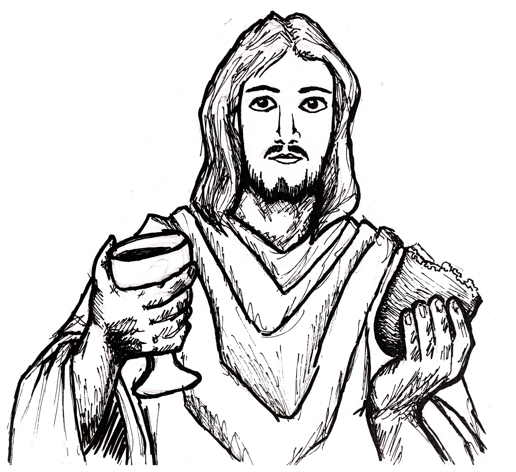 Simple How To Draw Jesus Sketch for Adult