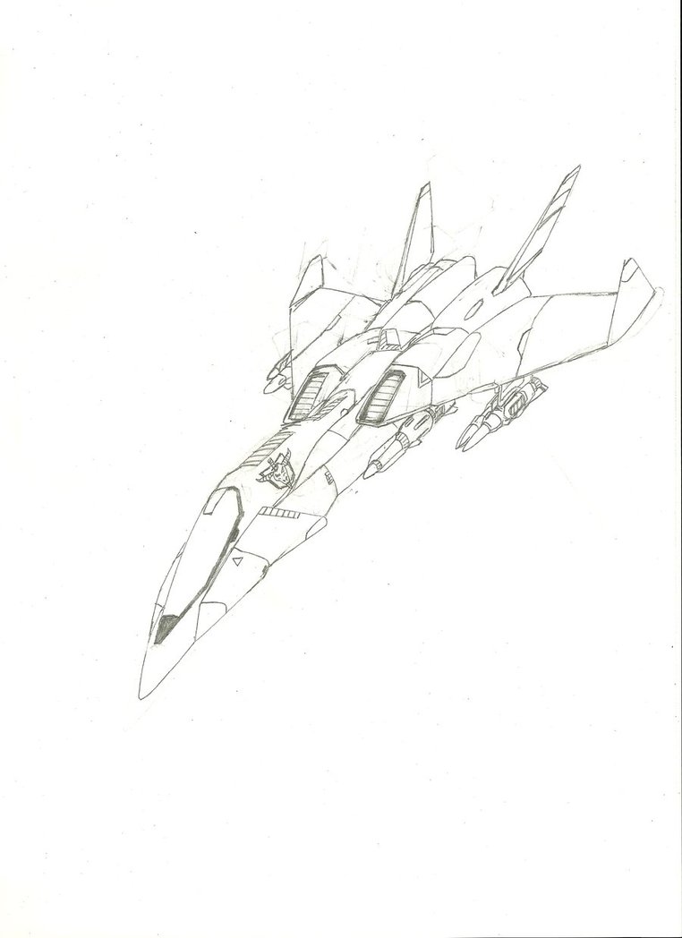 Рисунок истребителя сбоку карандашом