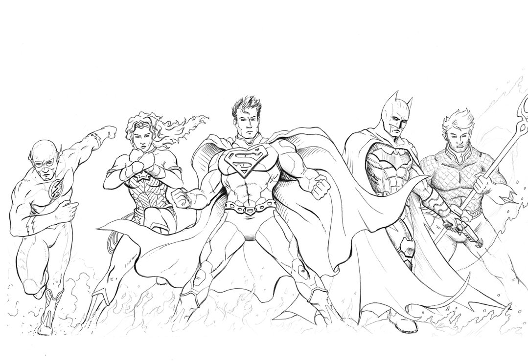 Justice League Drawing at GetDrawings | Free download