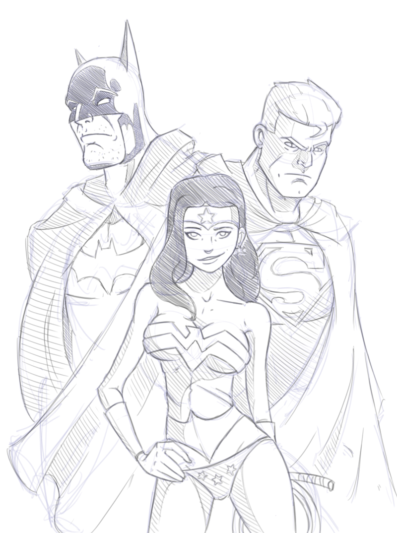 Justice League Drawing at GetDrawings | Free download