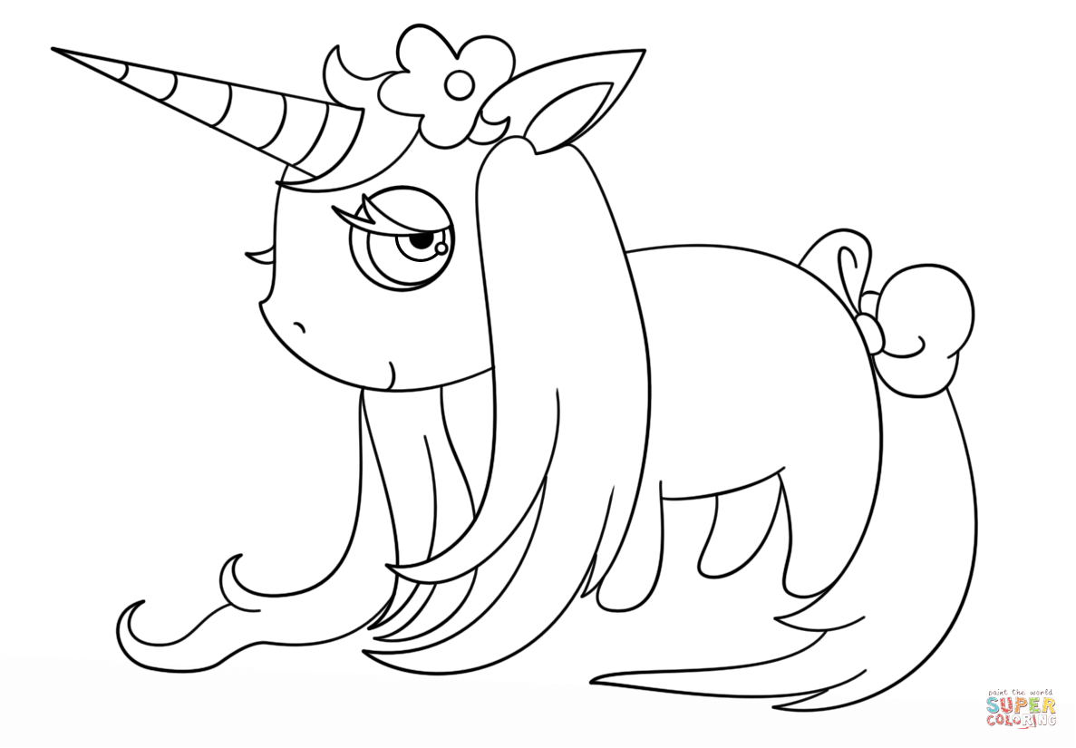 Kawaii Unicorn Drawing at GetDrawings | Free download