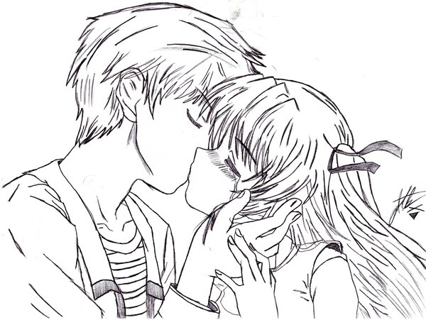 Kissing Anime Drawing At Getdrawings Free Download