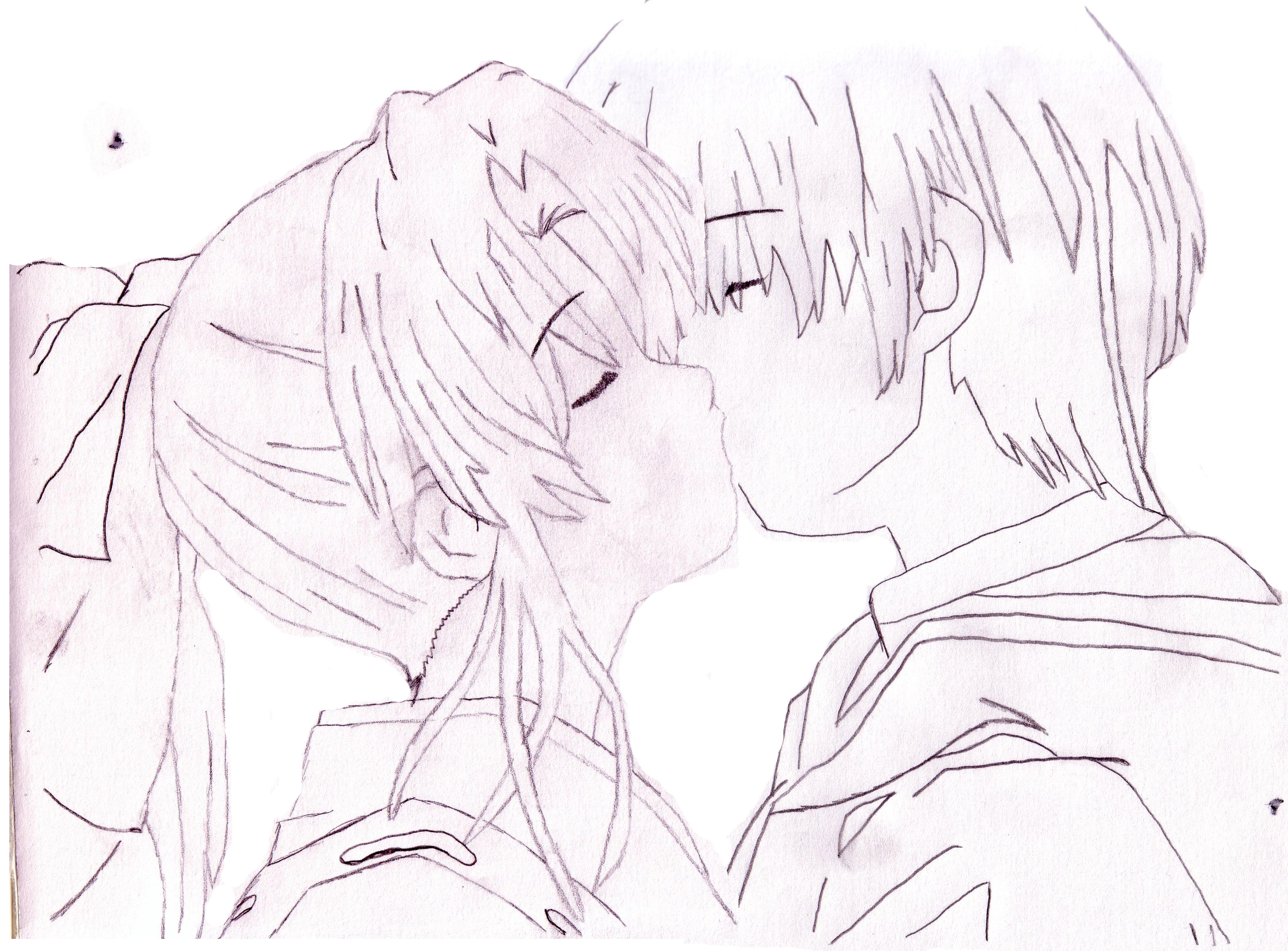How To Draw An Anime Couple Kissing