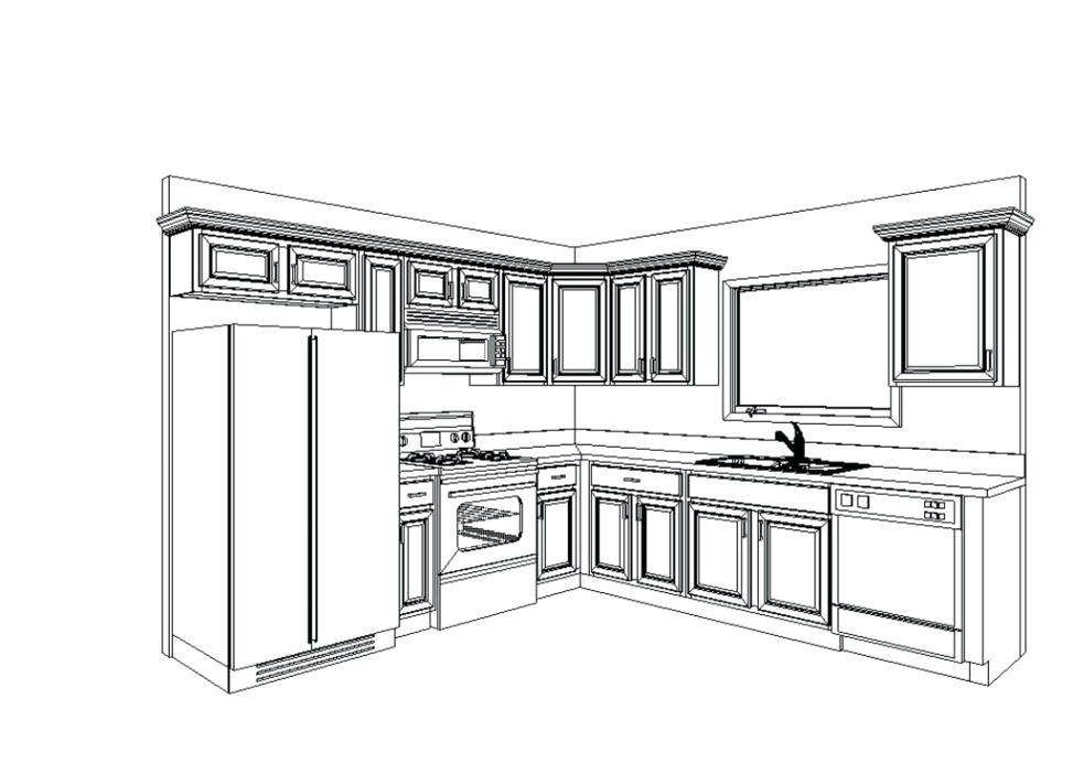 kitchen cabinet design sketch
