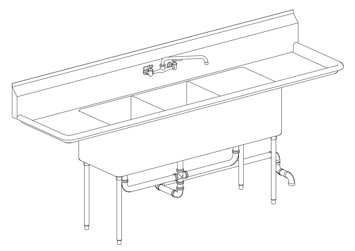 drawing of kitchen sink