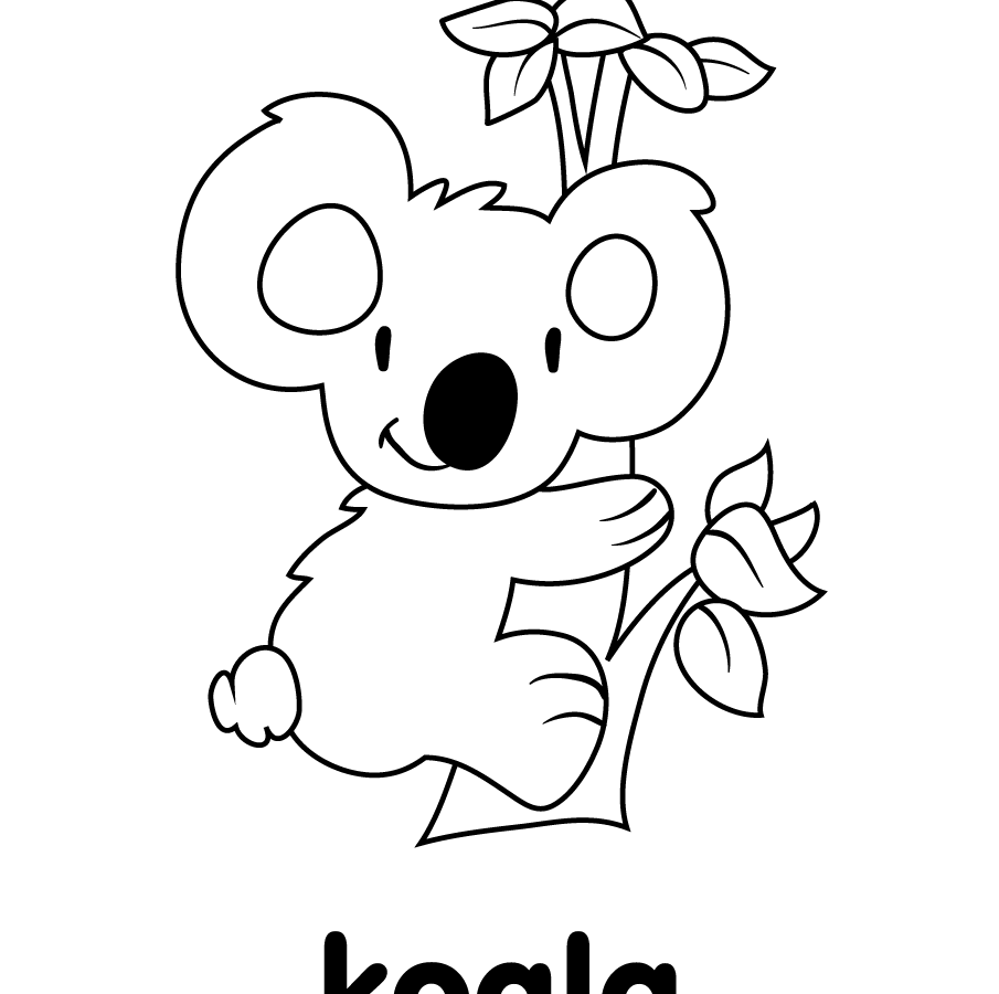 Cartoon Koala Coloring Pages