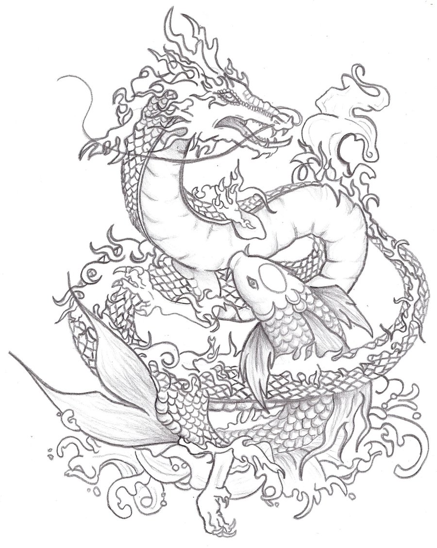 Koi Dragon Drawing at GetDrawings Free download