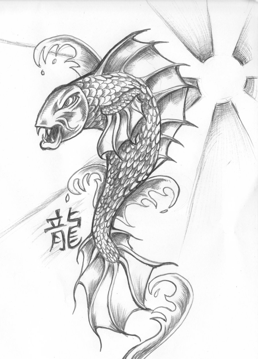 Koi Dragon Drawing at GetDrawings Free download