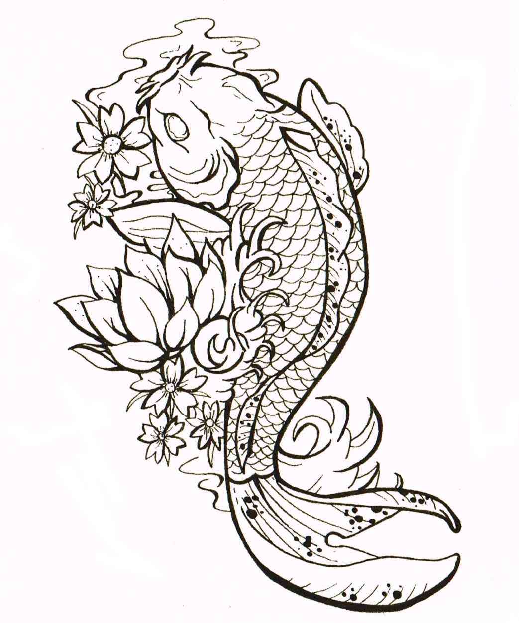 Koi Fish Drawing Outline at GetDrawings | Free download