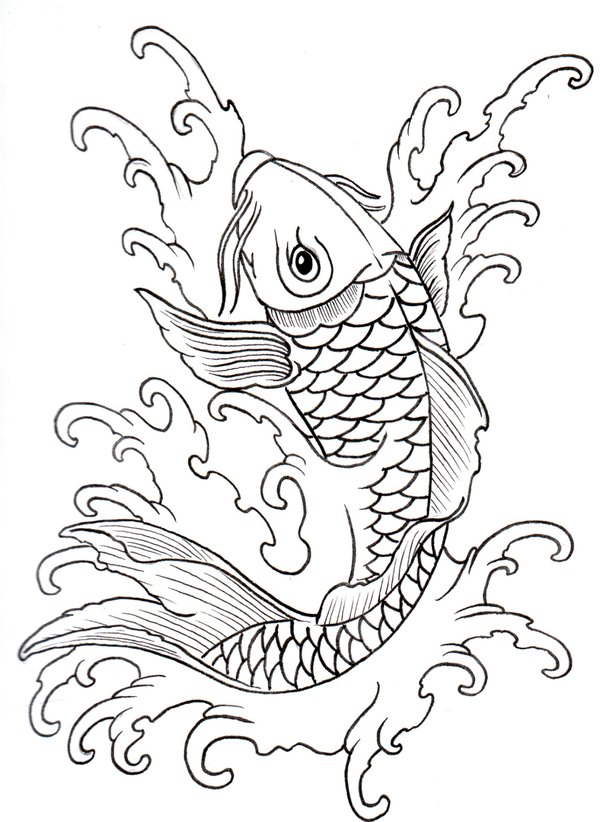 Koi Fish Drawing Outline at GetDrawings | Free download