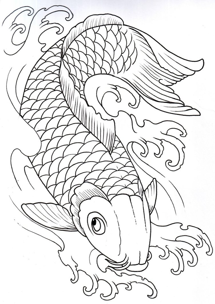 Koi Fish Drawing Outline At Getdrawings Free Download