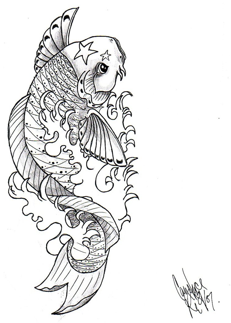 Koi Fish Drawing Outline at GetDrawings Free download