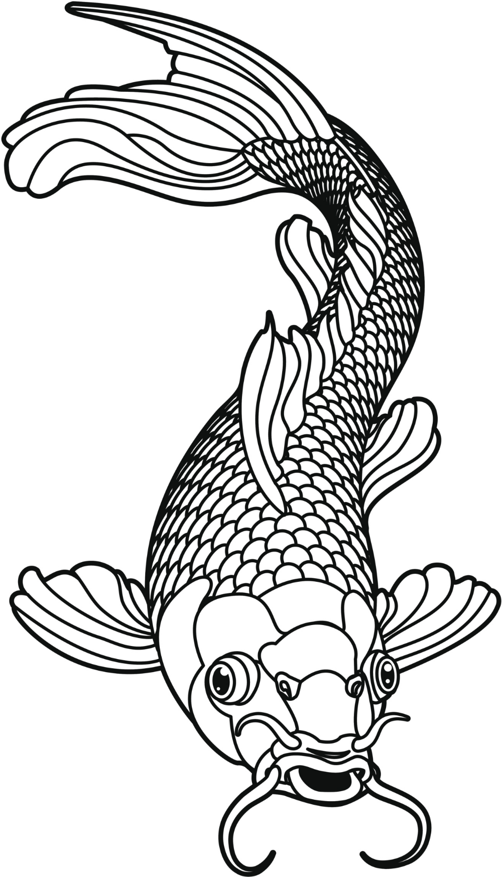 Koi Fish Outline Drawing at GetDrawings | Free download