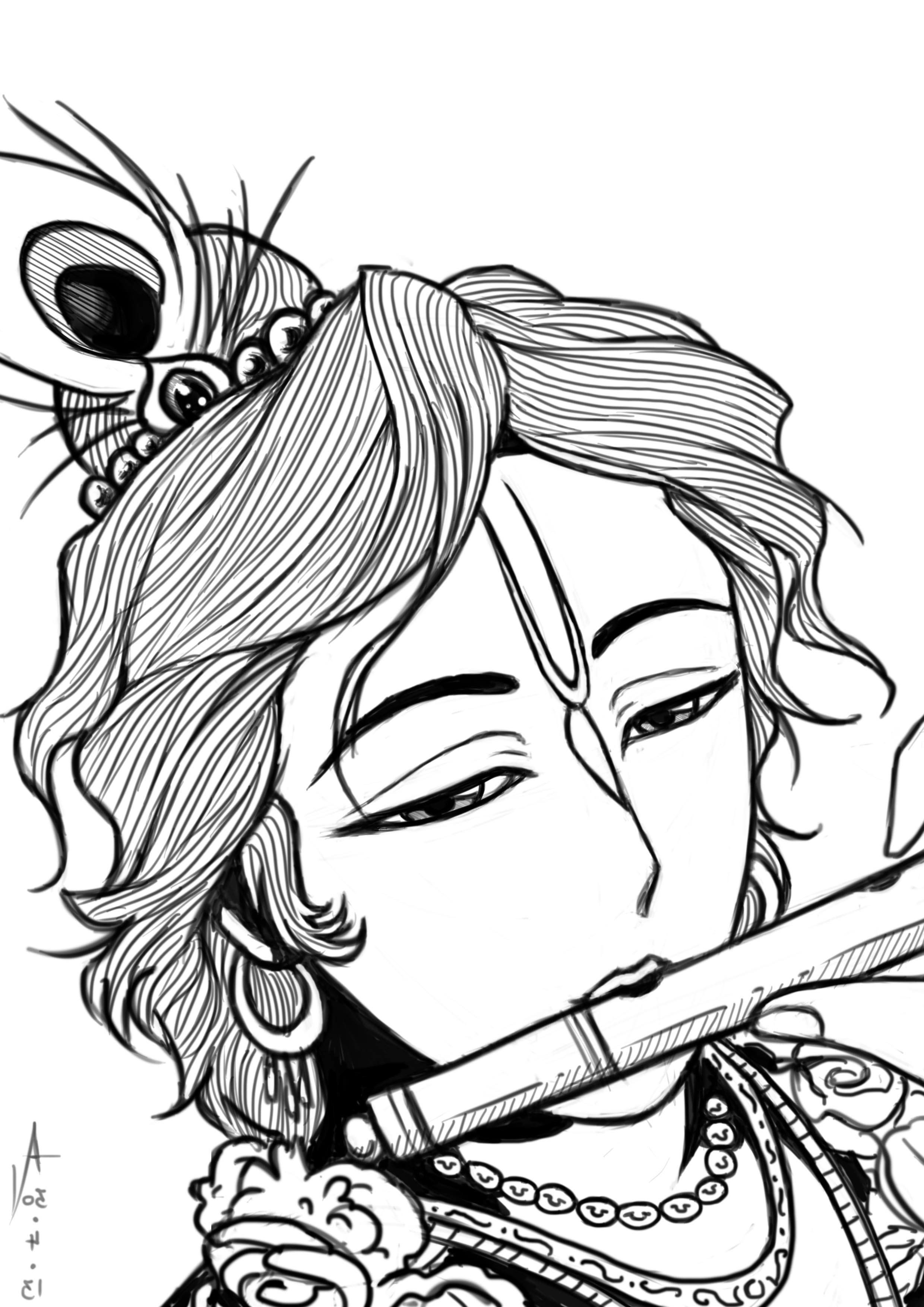 Krishna Drawing at GetDrawings | Free download